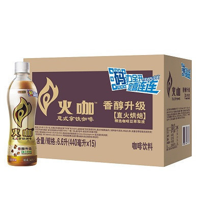 怡宝 麒麟 火咖 意式拿铁咖啡饮料 440ml*15 箱装