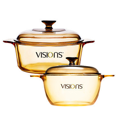 康宁VISIONS晶彩透明锅汤锅两件组VS15+VS22/1.5L+2.25L