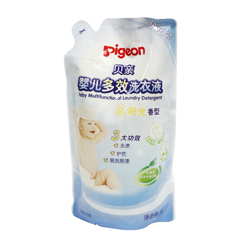 贝亲(PIGEON)婴儿多效洗衣液(有香味阳光香型)1L-补充装MA57