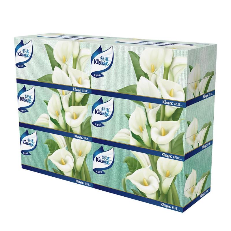 Kleenex舒洁马蹄莲盒面纸200抽*6盒