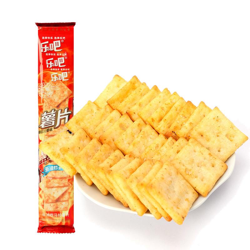 乐吧 非油炸麻辣川香味薯片零食50g/装