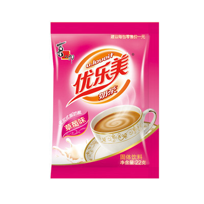 [苏宁易购超市]喜之郎优乐美(u.loveit)草莓味奶茶 22g/包