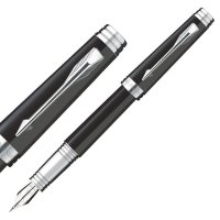 PARKER/派克 首席纯黑丽雅白夹墨水笔
