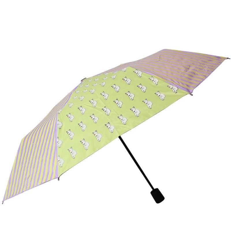 天堂伞 31001E悠悠生活高密聚酯银胶防紫外线三折超轻自开晴雨伞 嫩绿