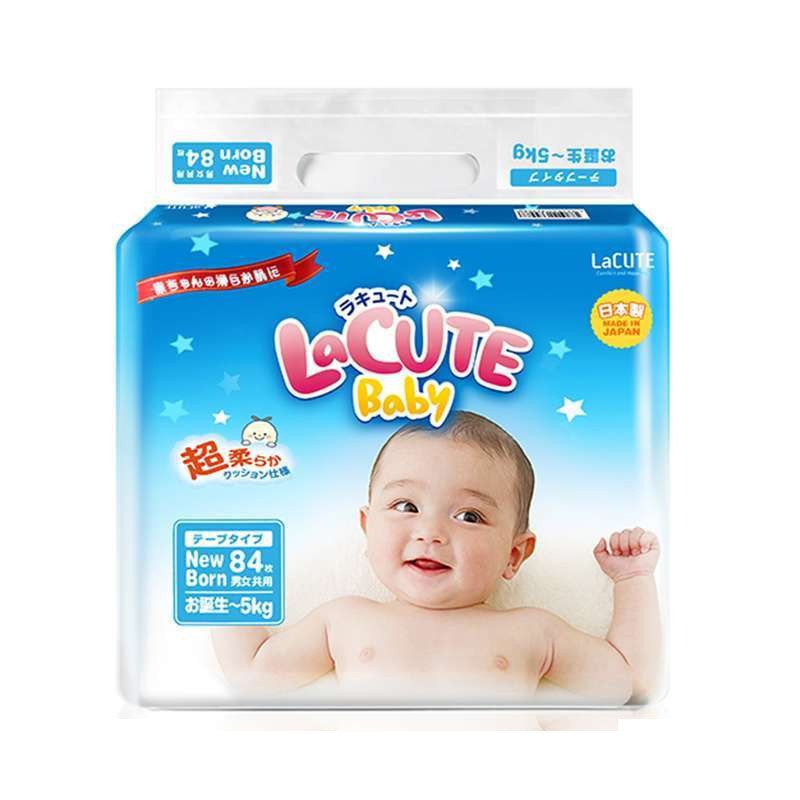 [苏宁自营]乐可爱(LaCUTE) 日本新生儿尿裤宝宝尿不湿 NB84片(0-5kg)(日本原装进口)