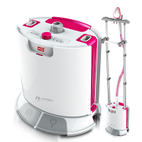 HG/华光液晶挂烫机QY68-H 4档1.6L大水箱便捷家用蒸汽迷你电熨斗式 智能脚踏开关/收线(白+红)