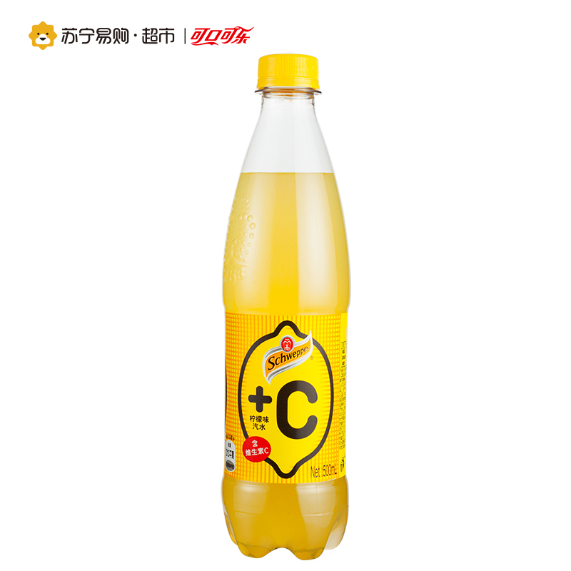 怡泉（Schweppes）+C柠檬味汽水 500ml*12 箱装 汽水（上海区域400/500m&新老包装随机发货）