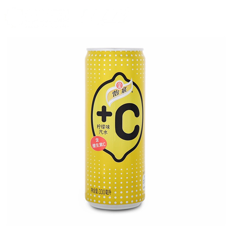 怡泉+C 柠檬味汽水 330ml*24瓶 箱装 可口可乐荣誉出品