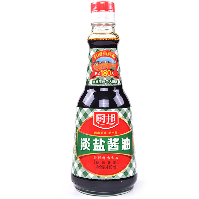 厨邦瓶装410ml淡盐酱油调味品酱油