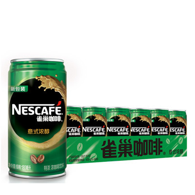 雀巢咖啡(NESCAFE) 特浓 咖啡180ml *24听 整箱装 咖啡饮料