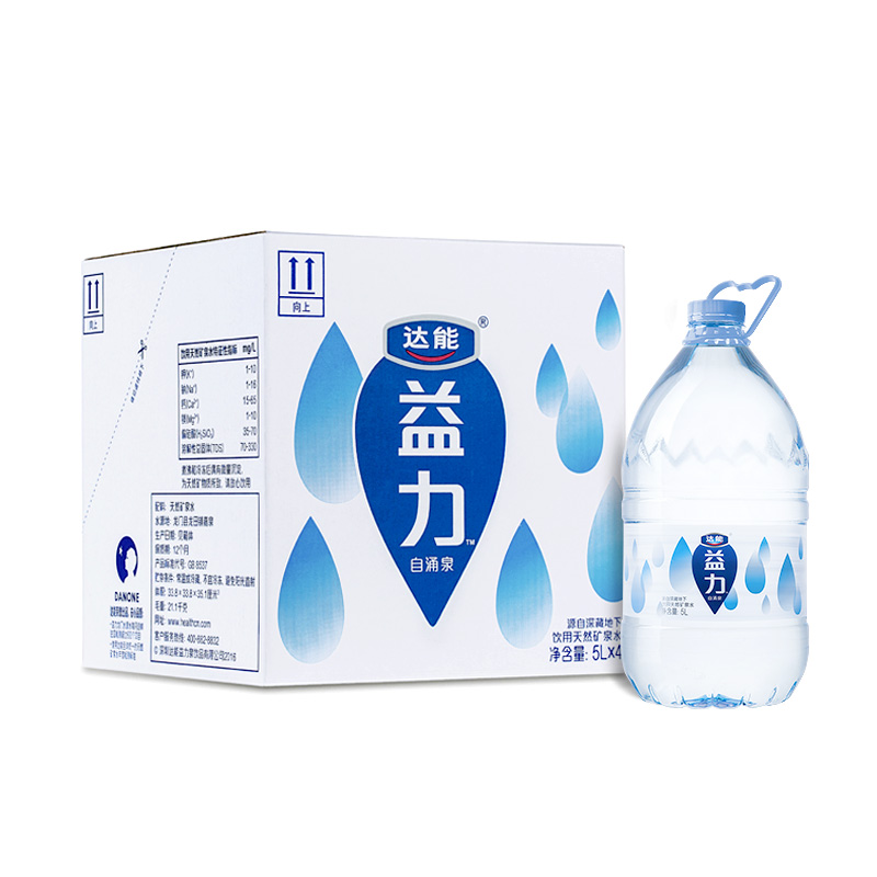 益力 达能 天然矿泉水 5L*4瓶 箱装