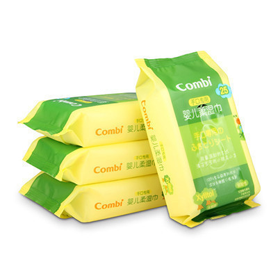 Combi康贝 手口专用婴儿柔湿巾 婴幼儿通用 25片*4 100片装