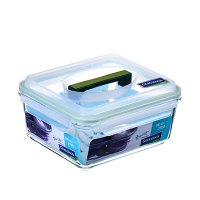 三光云彩（GLASSLOCK）钢化玻璃大号保鲜盒收纳箱瓜果蔬菜密封盒水果储物盒RP603 2700ml大容量手提保鲜盒
