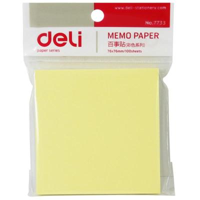 得力(Deli) 百事贴7733 便签纸/百事贴/便条纸/便利贴 76*76mm 100张/本 1本装