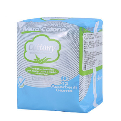 [苏宁易购超市]特恩尼意大原装利进口天然纯棉棉柔超薄护翼日用型卫生巾12片240mmLC-COT804