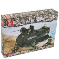 小鲁班 积木拼插玩具 陆军部队 两栖坦克拼插模型 223块积木 M38-B6300
