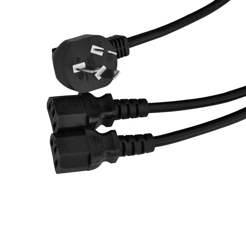 同为（TOWE）国标10A转C13一分二电源线 电脑显示器/服务器机箱连接线 3*1.0平方3米