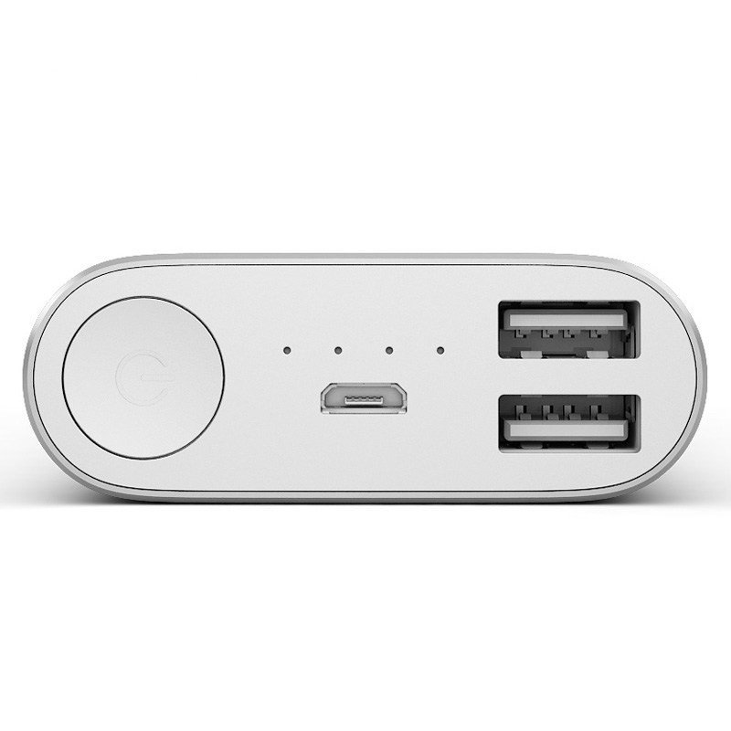 小米(MI) 16000毫安 大容量双USB输出 铝合金外壳 移动电源(银色)