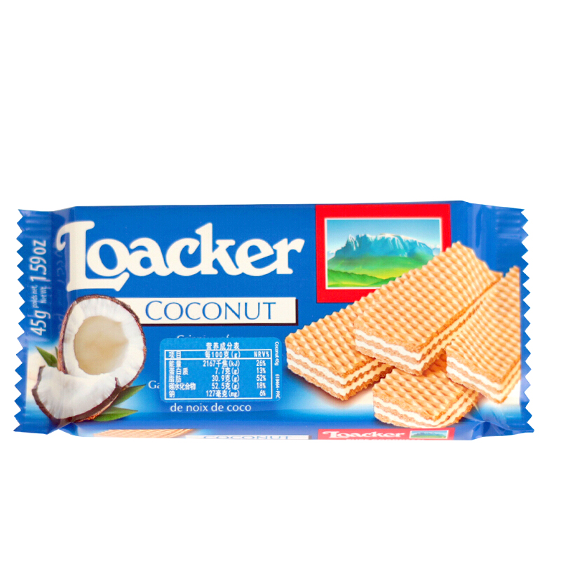莱家 威化饼排装(椰子味) 45克