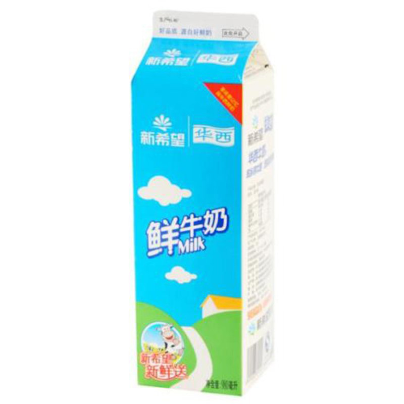 华西屋顶盒新鲜屋纯牛奶980ml