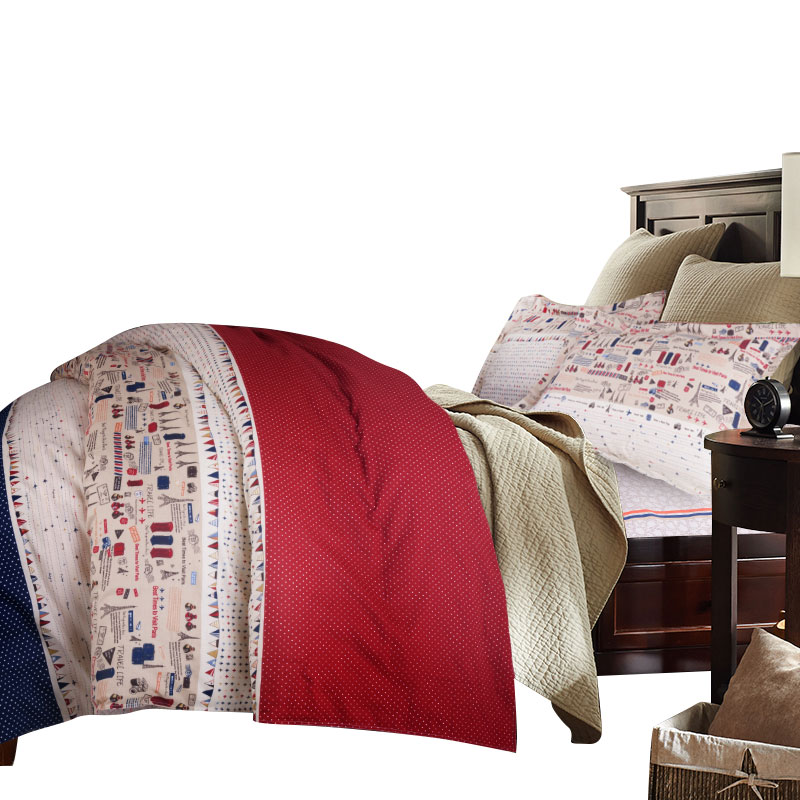 凯诗风尚(CHARSON) 全棉斜纹印花四件套全棉床品套件床上用品床单被套1.5M床