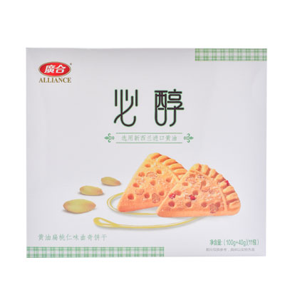 广合 必醇 黄油扁桃仁味曲奇饼干 (100g+40g)/盒 11包