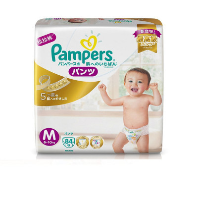 帮宝适 (Pampers) 特级棉柔婴儿拉拉裤正品 中号M84片 (6-10kg) (日本原装进口)