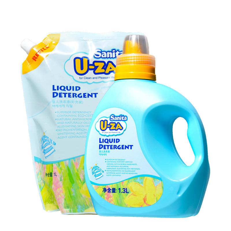 U-ZA洗衣液套装(1300ml+1000ml洗衣液补充装)