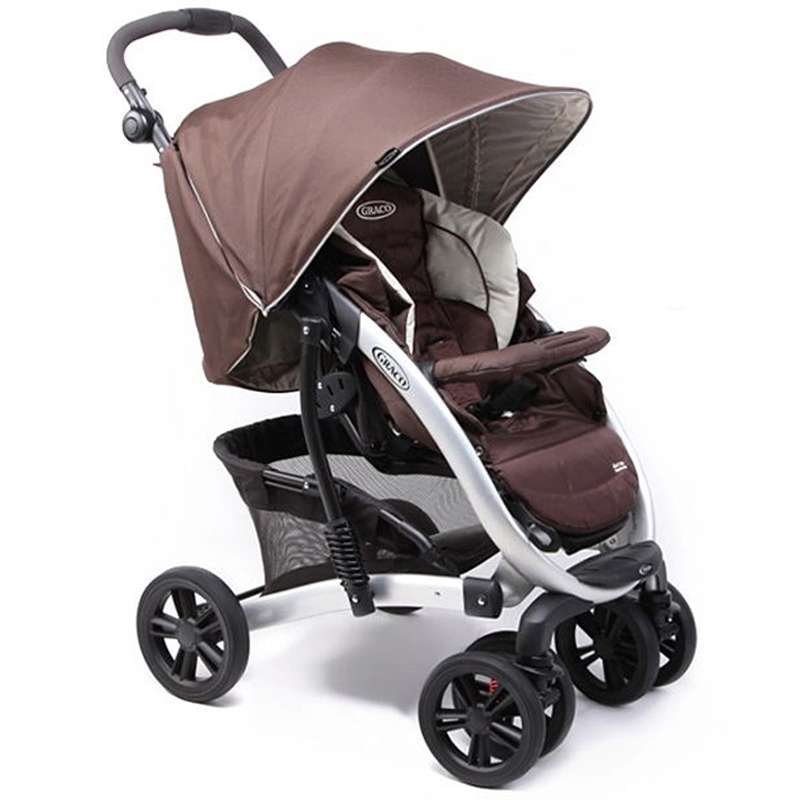 美国GRACO葛莱 豪华手推车旅行家运动系列 四轮婴儿推车 半蓬童车 平躺方便6B85GBIE 咖啡色