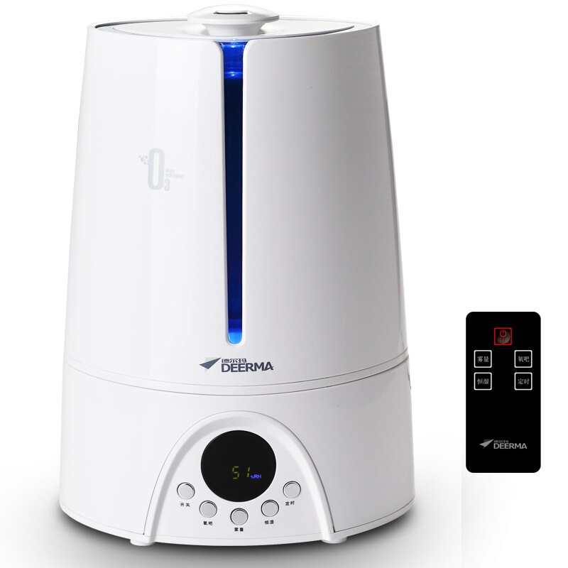 德尔玛(Deerma)F880 4.5L智能恒湿、遥控、定时、氧吧净化 超声波加湿器 (白色)