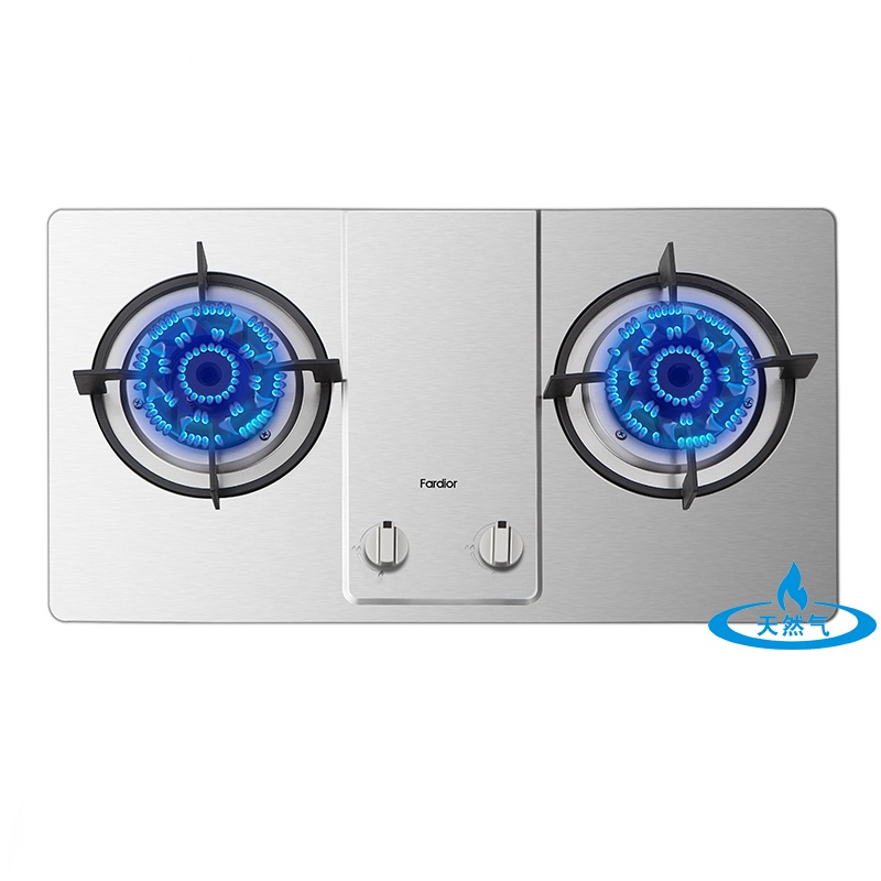Fardior/法迪欧燃气灶JZT-2G06天然气灶具台嵌两用双眼灶不锈钢面板纯铜火盖3D聚能火焰猛火聚能灶
