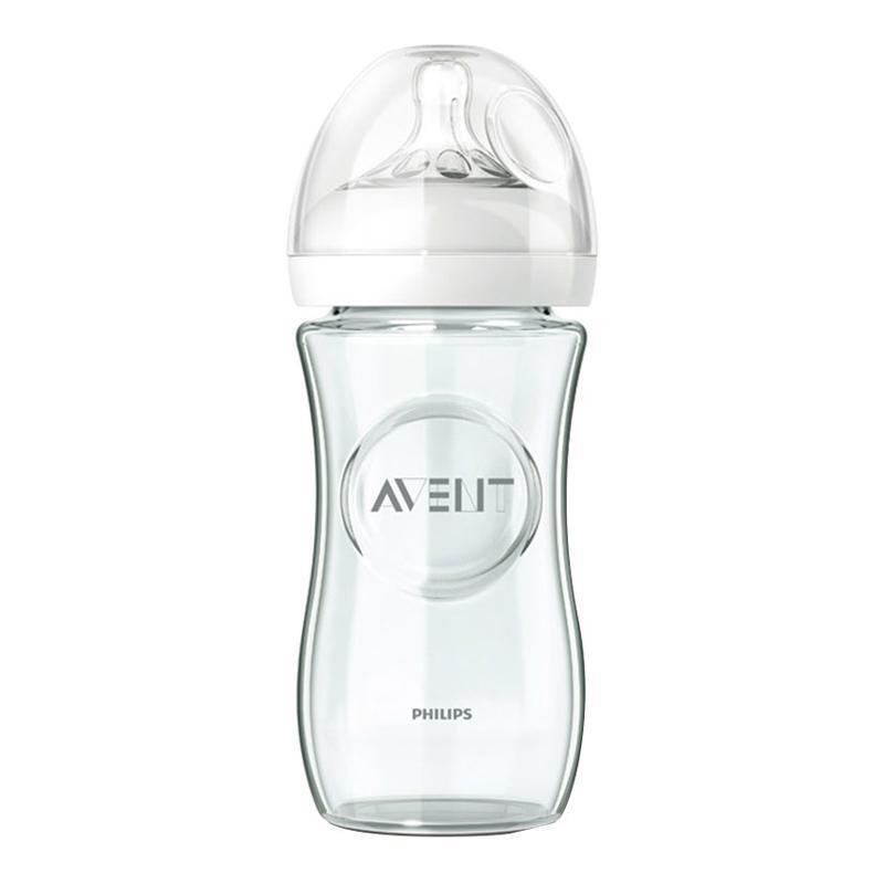 飞利浦 新安怡宽口径自然原生玻璃奶瓶套装 SCF671/17+SCF673/17 (送奶瓶刷奶嘴刷套装)
