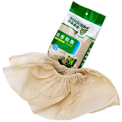 [苏宁易购超市]尚岛宜家超厚鞋套10只装无纺布可多次使用透气耐磨深卡其布色