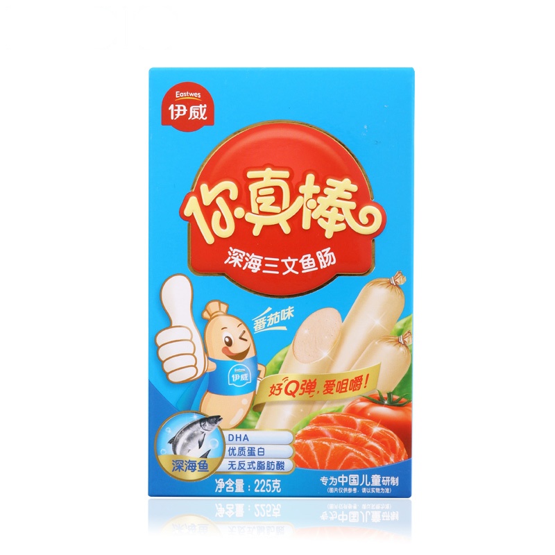 【苏宁红孩子】伊威你真棒深海三文鱼肠225g