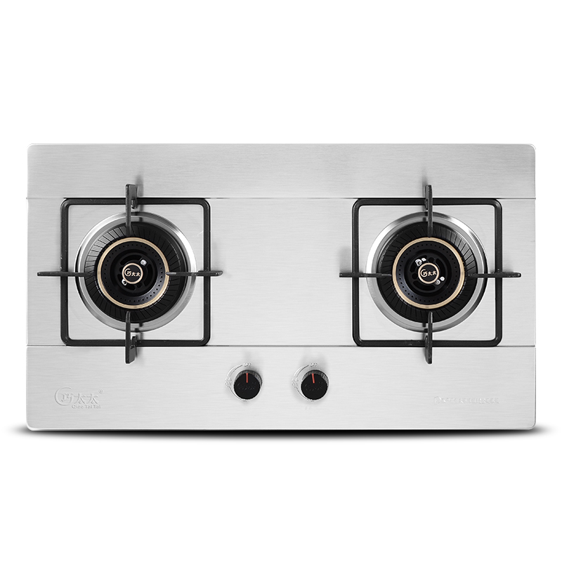 巧太太（qiaotaitai）台嵌两用燃气灶 煤气灶 JZT-131A-W不锈钢面板灶具节气猛火双灶 液化气