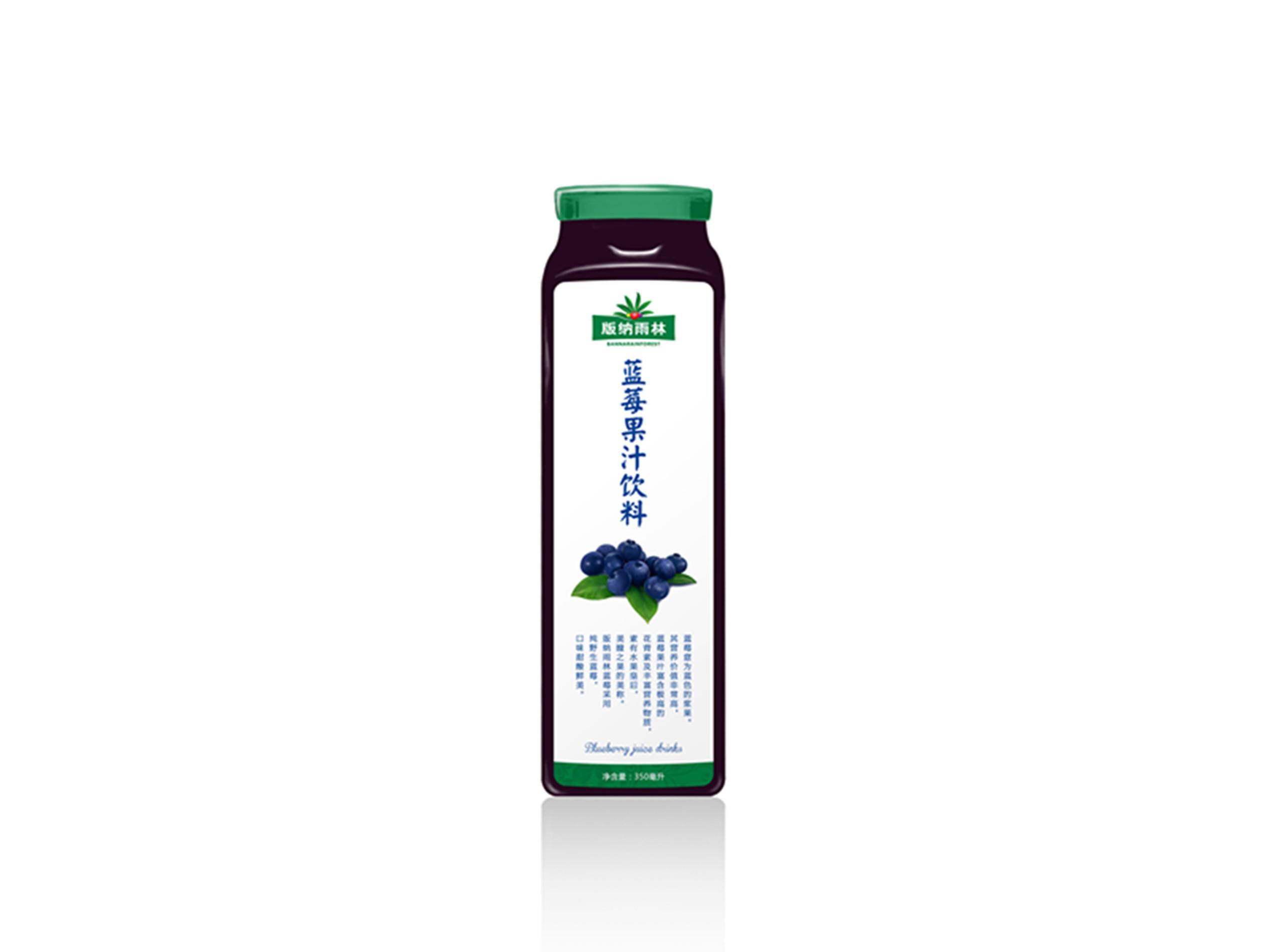 版纳雨林蓝莓果汁饮料350ml玻璃瓶装