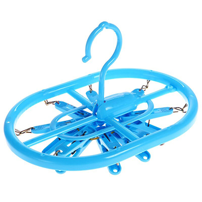 振兴8头塑料晒架袜夹衣夹防风耐晒圆形晾衣架 颜色随机