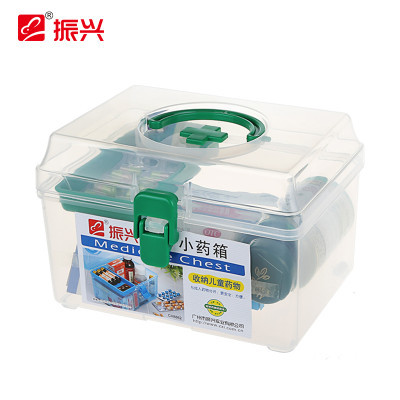 振兴塑料小药箱分格密封药箱玩具收纳盒收纳箱储物箱 颜色随机