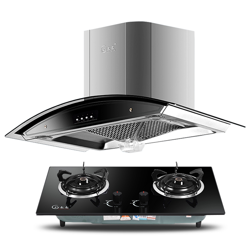 巧太太欧式弧形玻璃烟灶套餐A308+816B 液化气