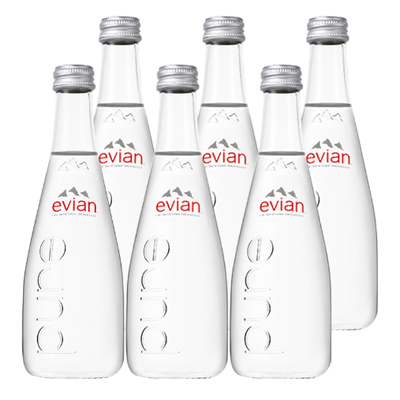 evian/依云 天然矿泉水330ml*20玻璃瓶箱装 法国进口饮用水 正品行货