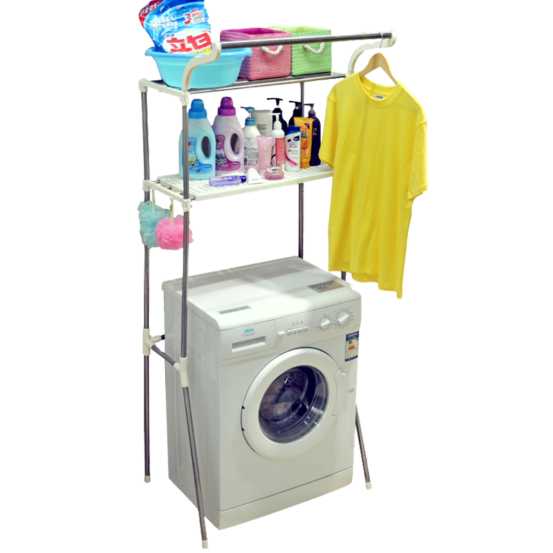 宝优妮 洗衣机置物架 洗衣机架子浴室置物架落地 厕所 卫生间用品DQ-5021-3象牙色