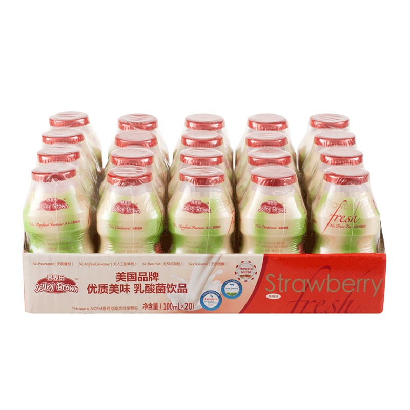 JelleyBrown 界界乐儿童乳酸菌饮料 草莓味100ml*4瓶