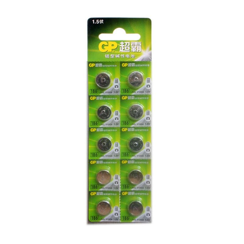 超霸纽型碱性电池1.5V GP186-LY 10粒/卡