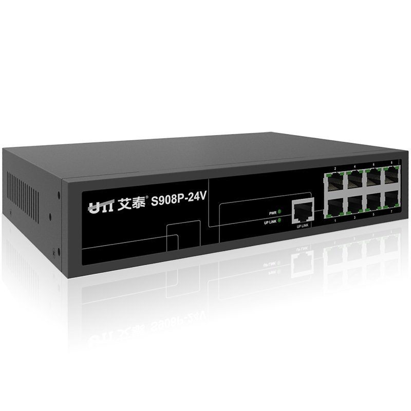 艾泰(UTT)S908P-24V 8口非标准24VPOE供电交换机