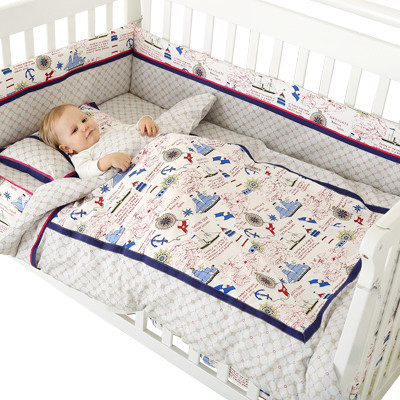 [苏宁自营]龙之涵宝宝纯棉床品十件套 婴儿床围被罩大套件 双胆棉花被子 婴幼儿床上用品 60*105cm