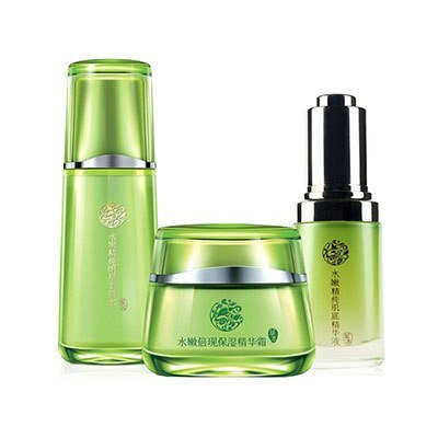 百雀羚 草本保湿水嫩倍现三件套装(美肌水100ml+精华液30ml+精华霜50g)