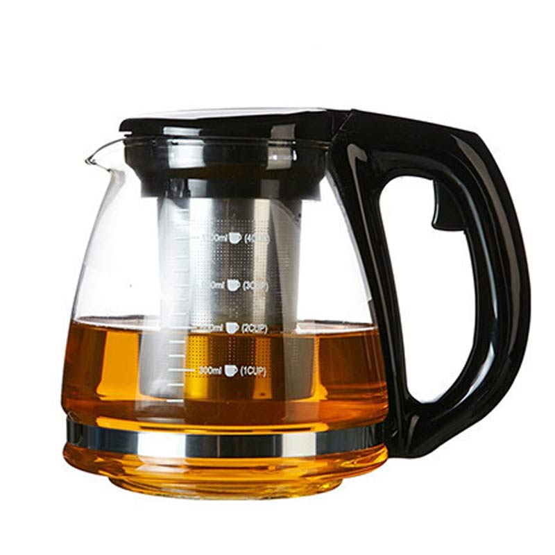 青苹果耐热玻璃茶壶 不锈钢过滤泡茶器花茶壶家用茶具套装泡茶壶1100ml R326