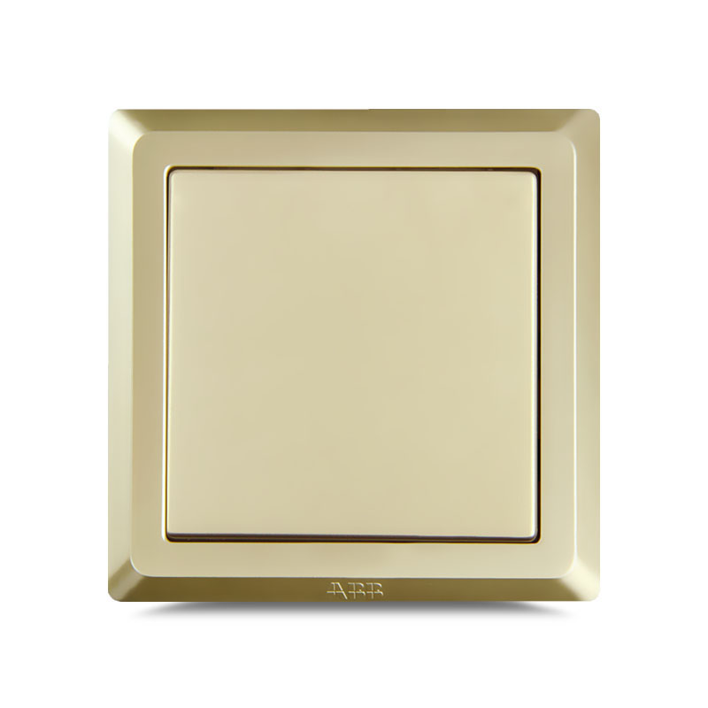 ABB开关插座 德逸珍珠金 一开三控中途开关面板AE119-PG