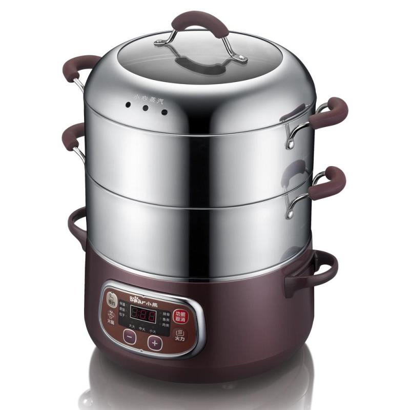 小熊(Bear)电蒸锅DZG-A80A1 8L大容量蒸锅 不锈钢多功能 微电脑控制智能版 电蒸笼