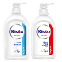 [苏宁易购超市]kisso极是无硅油去屑洗发水水润养护600ml+发膜精华护发素600ml威露士出品